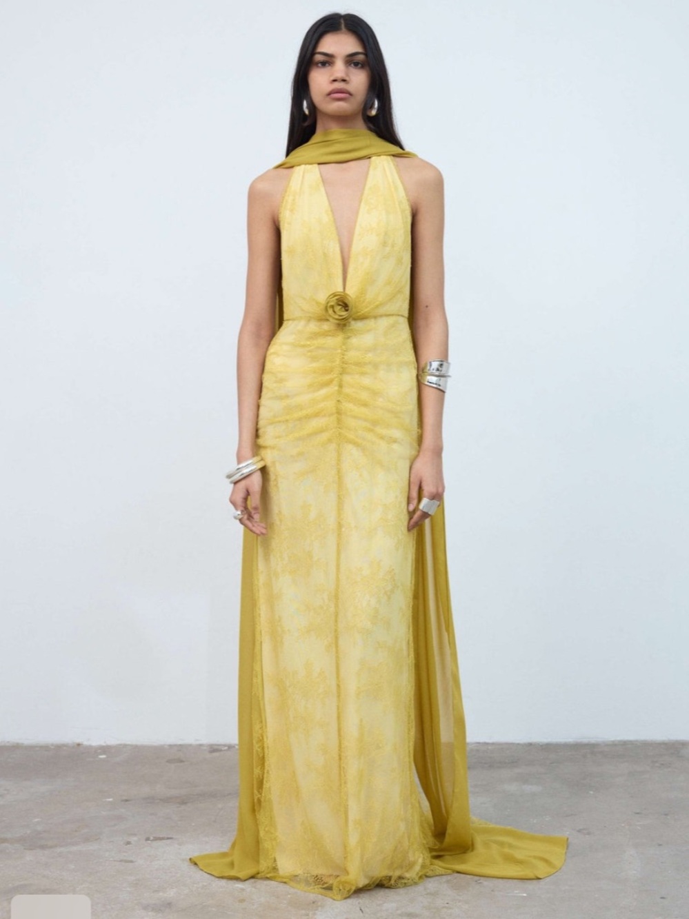DE LA VALI Amora backless dress yellow size 0